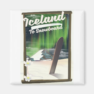 Iceland to Snowboard Magnet