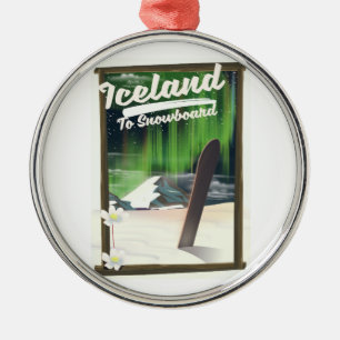 Iceland to Snowboard Metal Tree Decoration
