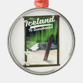 Iceland to Snowboard Metal Tree Decoration