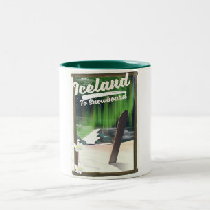 Iceland to Snowboard Two-Tone Coffee Mug