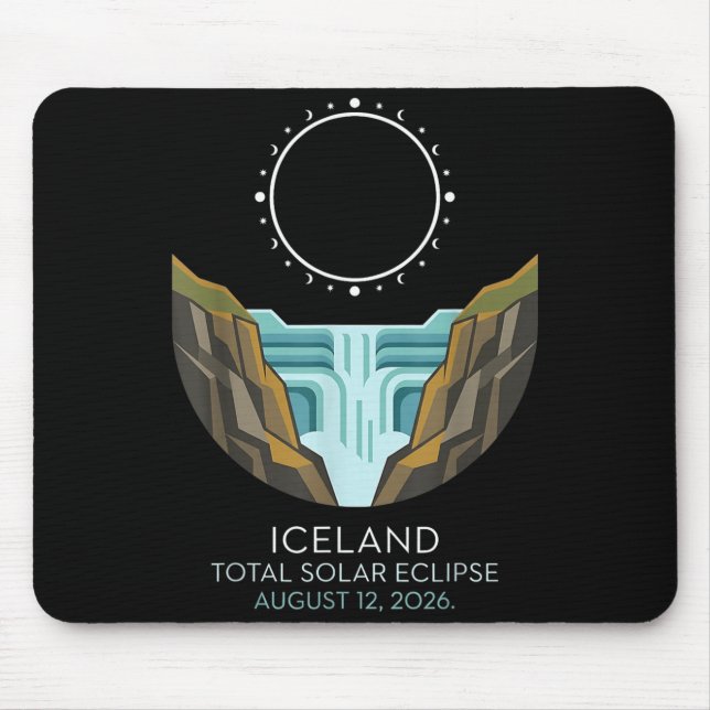 Iceland Total Solar Eclipse 2026 Celestial Event Mouse Mat (Front)
