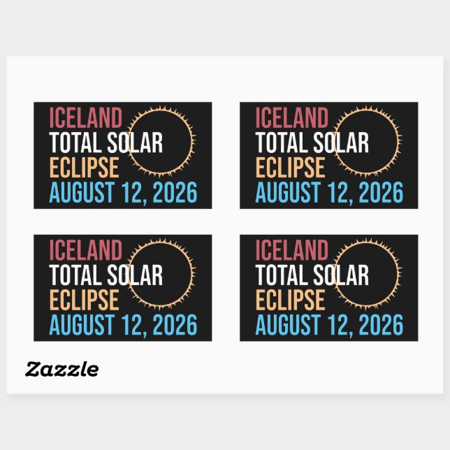 Iceland total solar eclipse august 12 2026 Mug Rectangular Sticker (Sheet)