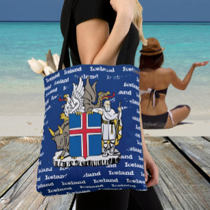 Iceland Tote, Icelandic flag fashion Tote Bag
