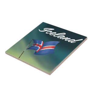 Iceland travel poster tile