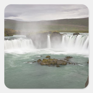 Iceland. View of Godafoss Falls on the Square Sticker