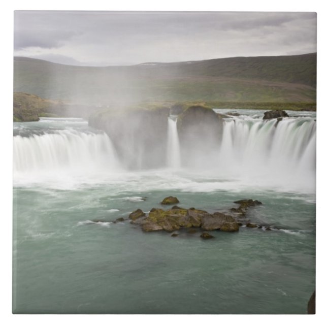 Iceland. View of Godafoss Falls on the Tile (Front)
