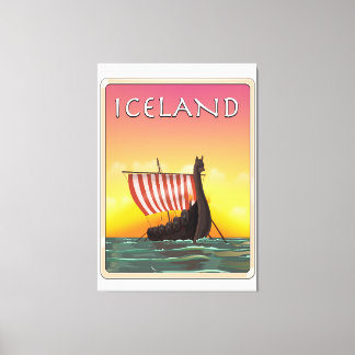 Iceland Viking Travel poster Canvas Print