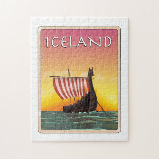 Iceland Viking Travel poster Jigsaw Puzzle