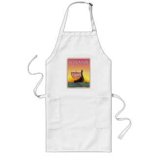 Iceland Viking Travel poster Long Apron