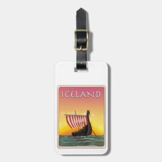 Iceland Viking Travel poster Luggage Tag