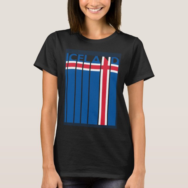 Iceland Vintage Icelandic Flag Vacation T-Shirt (Front)