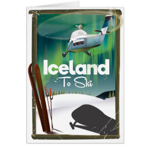 Iceland vintage ski poster