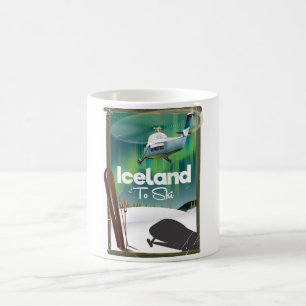 Iceland vintage ski poster coffee mug
