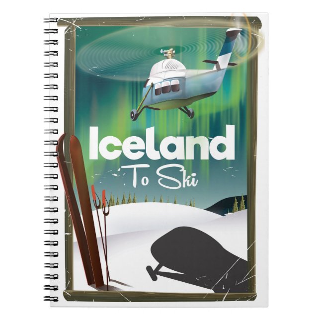 Iceland vintage ski poster notebook (Front)