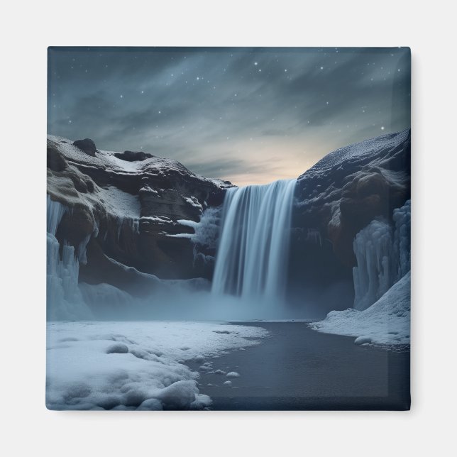 Iceland waterfall landscape magnet (Front)