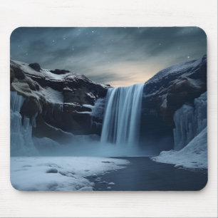 Iceland waterfall landscape mouse mat
