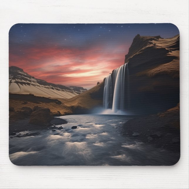 Iceland waterfall landscape mouse mat (Front)