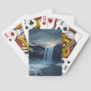 Iceland waterfall landscape playing cards