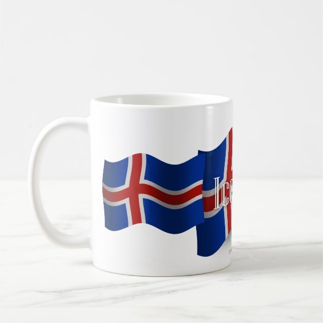 Iceland Waving Flag Coffee Mug (Left)