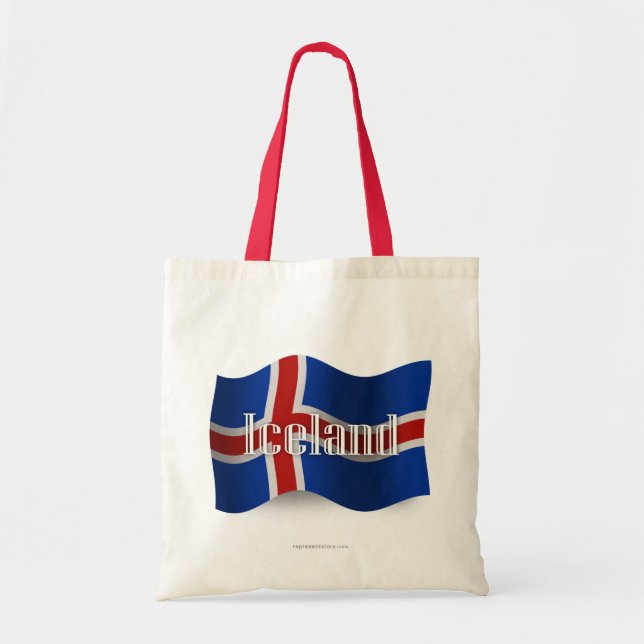 Iceland Waving Flag Tote Bag (Front)