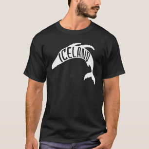 Iceland, Whale Outline - Iceland Travel T-Shirt