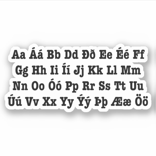 Icelandic Alphabet [Íslenska Stafrófið] (Front)