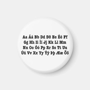 Icelandic Alphabet [Íslenska Stafrófið] Magnet