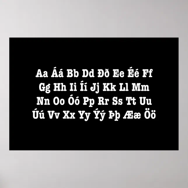 Icelandic Alphabet [Íslenska Stafrófið] Poster | Zazzle