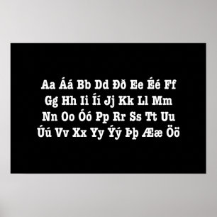 Icelandic Alphabet [Íslenska Stafrófið] Poster