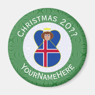 Icelandic Angel Christmas Flag Personalised Magnet