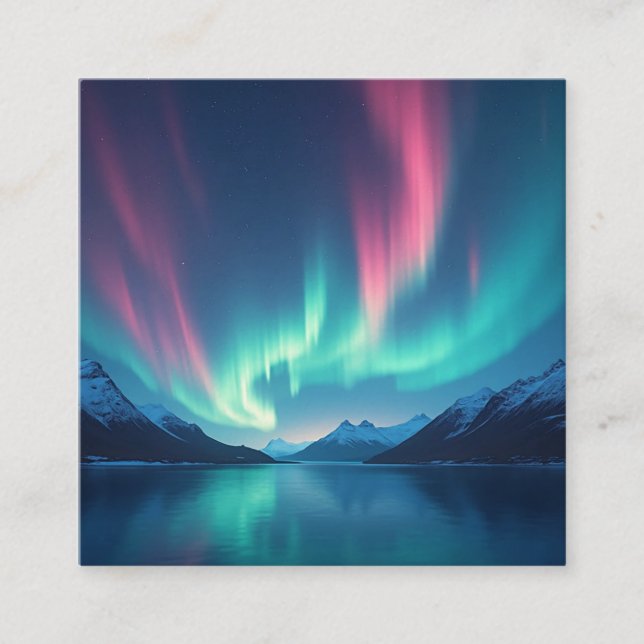 Icelandic Aurora Square Business Card (Front)