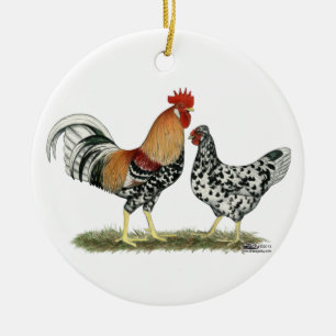 Icelandic Chickens Ceramic Tree Decoration