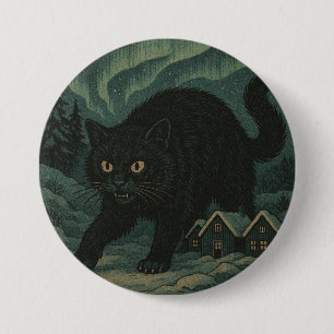 Icelandic Christmas yule Cat 7.5 Cm Round Badge