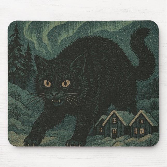 Icelandic Christmas yule Cat  Mouse Mat (Front)