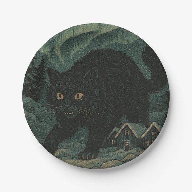 Icelandic Christmas yule Cat  Paper Plate (Front)
