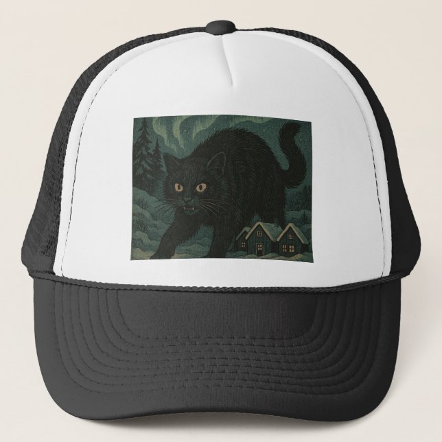 Icelandic Christmas yule Cat  Trucker Hat (Front)