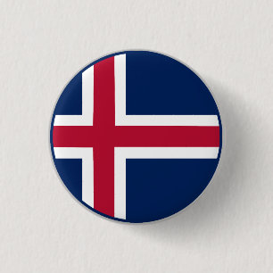Icelandic Flag 3 Cm Round Badge