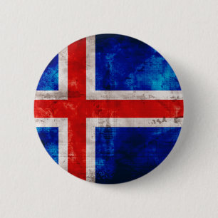 Icelandic Flag 6 Cm Round Badge