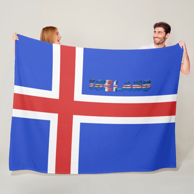 Icelandic flag fleece blanket (In Situ)