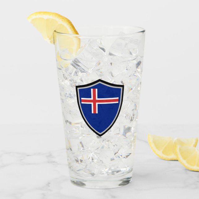 Icelandic flag glass (Front Ice)