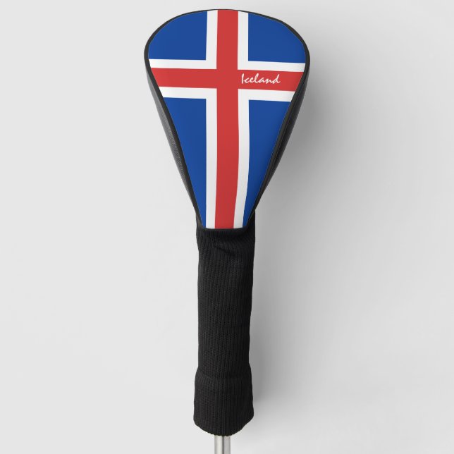 Icelandic Flag & Golf Iceland sports Covers /clubs (Front)
