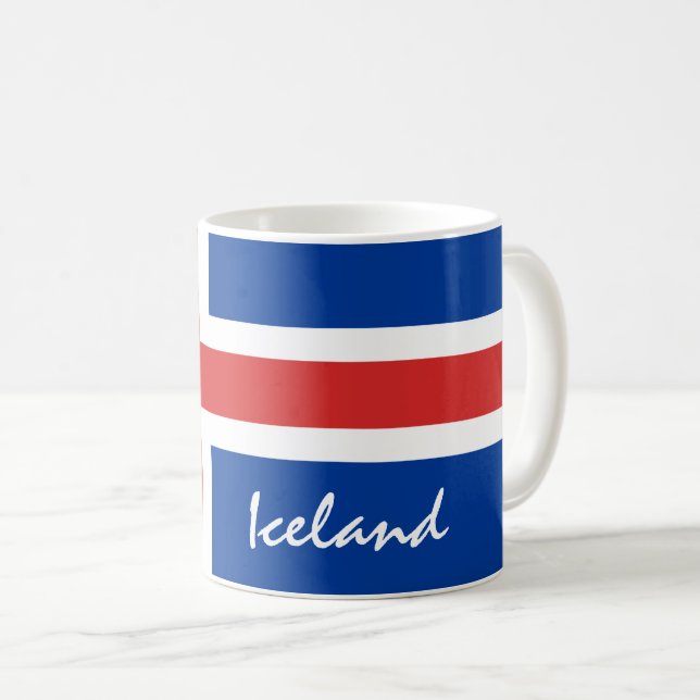Icelandic flag & Iceland holiday/sports fans Coffee Mug (Front Right)