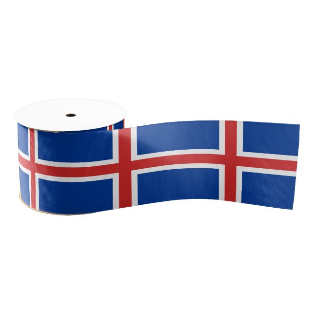 Icelandic Flag & Iceland travel, holiday /sports Grosgrain Ribbon (Spool)