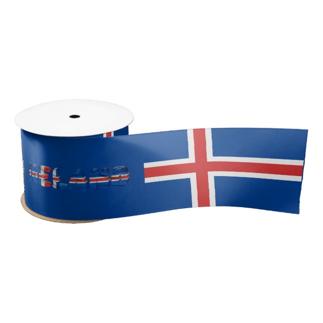 Icelandic flag satin ribbon (Spool)