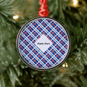 Icelandic Flag Tiled Black Personalisation Metal Tree Decoration