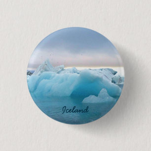 Icelandic glacier lagoon 3 cm round badge