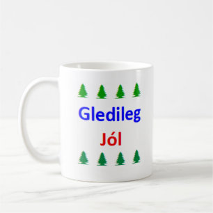 icelandic gledileg jól coffee mug