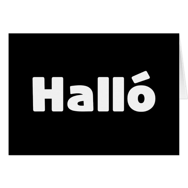 Icelandic Halló { Hello ) Íslenska Language Card (Front Horizontal)