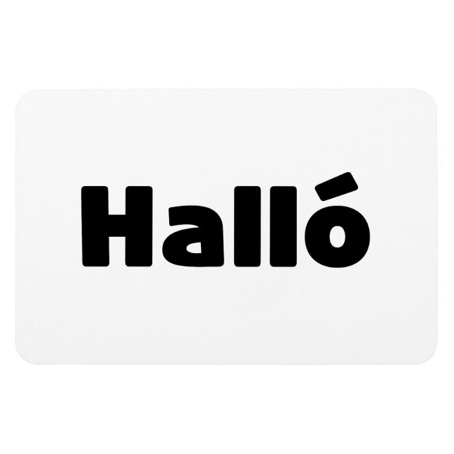 Icelandic Halló { Hello ) Íslenska Language Magnet (Horizontal)