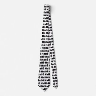 Icelandic Halló { Hello ) Íslenska Language Tie